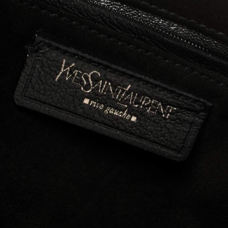 Pre Owned Saint Laurent Black Leather Vintage Buckle Shoulder Bag