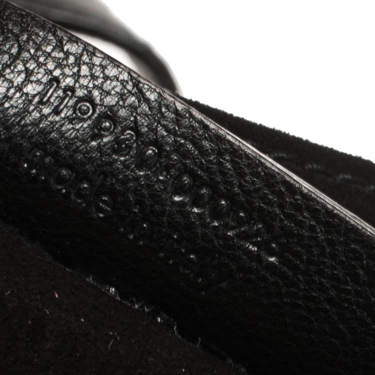 Pre Owned Saint Laurent Black Leather Vintage Buckle Shoulder Bag