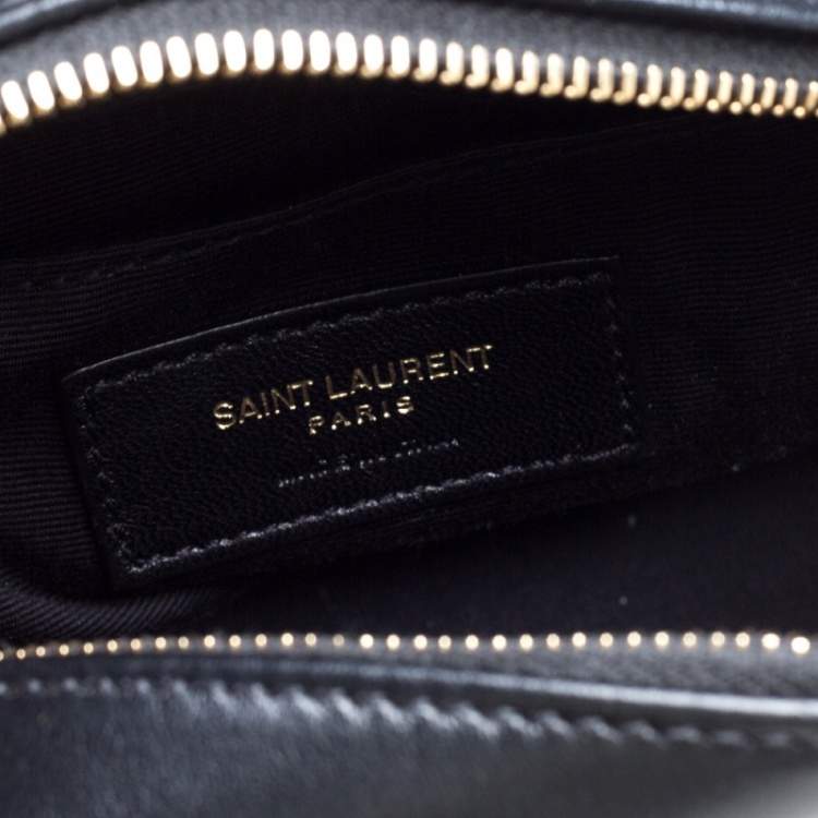 Pre Owned Saint Laurent Black Leather Monogram Loulou Belt Bag