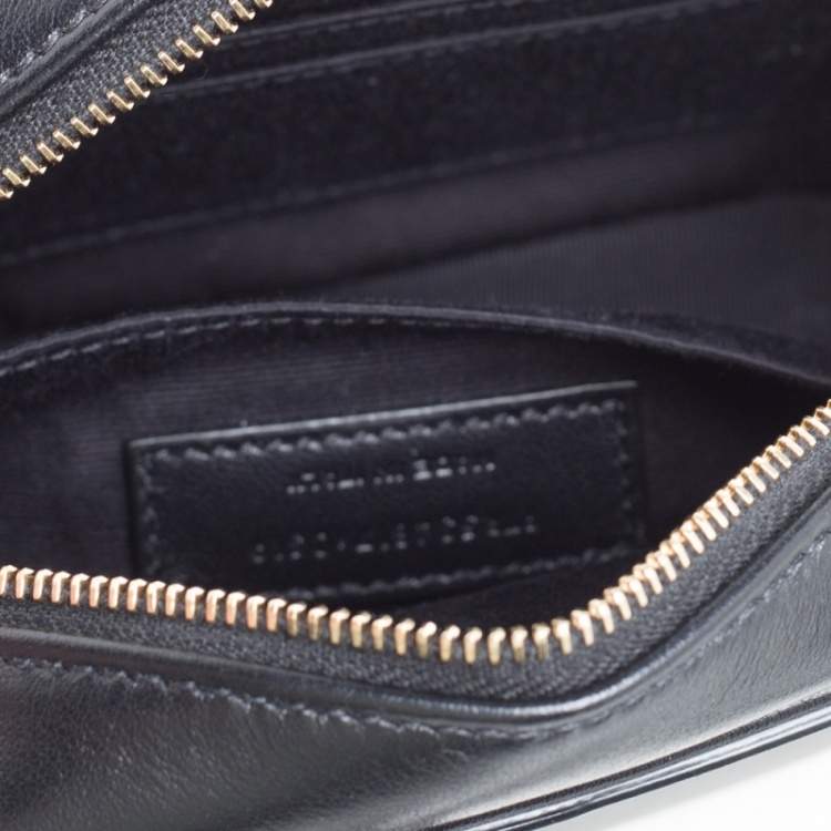 Pre Owned Saint Laurent Black Leather Monogram Loulou Belt Bag