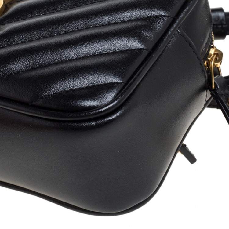 Pre Owned Saint Laurent Black Leather Monogram Loulou Belt Bag