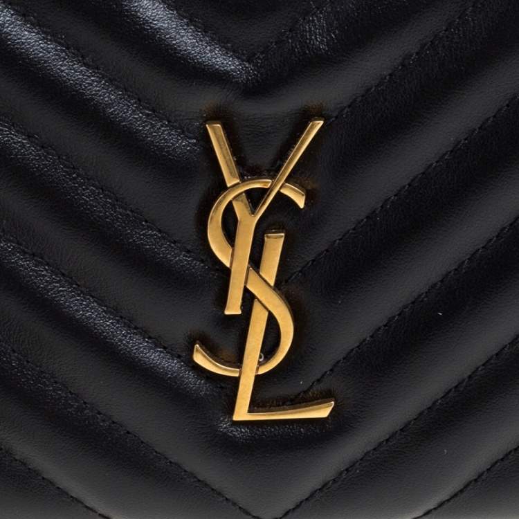 Pre Owned Saint Laurent Black Leather Monogram Loulou Belt Bag