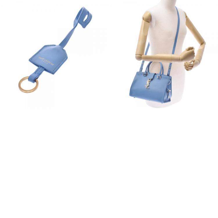 Pre Owned Saint Laurent Blue Leather Baby Cabas YSL Bag