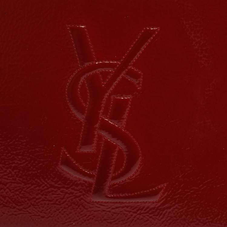 Pre Owned Yves Saint Laurent Red Patent Leather Belle De Jour Flap Clutch