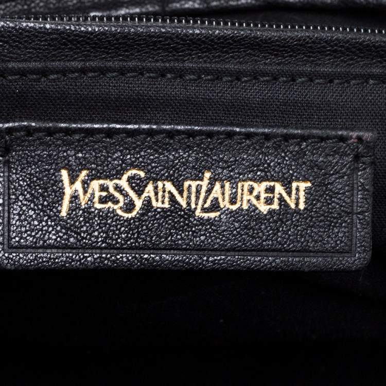 Pre Owned Yves Saint Laurent Black Leather Small Cabas Y-Ligne Tote