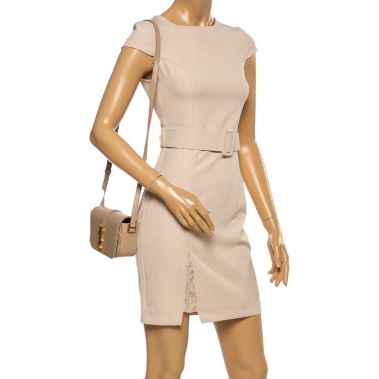 Pre Owned Saint Laurent Beige Leather Small Universite Shoulder Bag