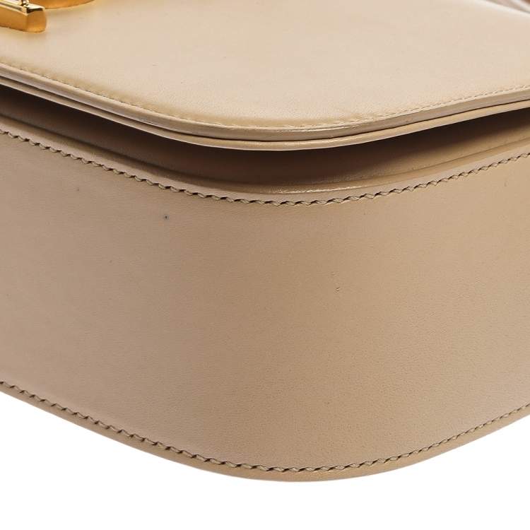 Pre Owned Saint Laurent Beige Leather Small Universite Shoulder Bag