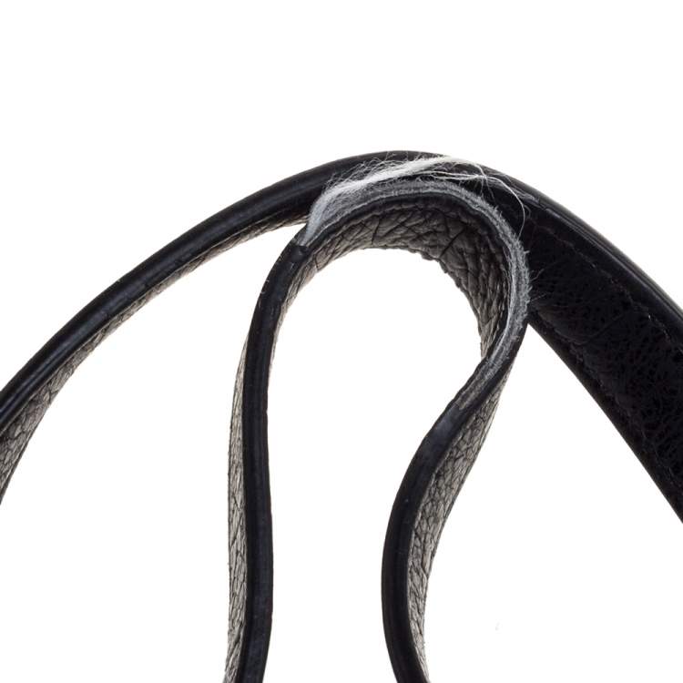 Pre Owned Saint Laurent Black Croc Embossed Leather Shopper Tote