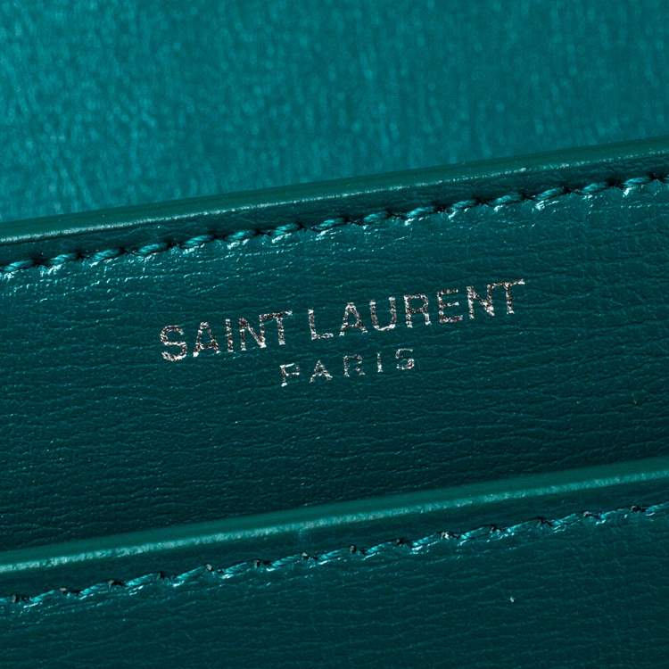 Pre Owned Saint Laurent Green Leather Medium Sunset Shoulder Bag