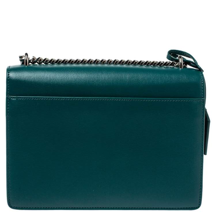 Pre Owned Saint Laurent Green Leather Medium Sunset Shoulder Bag