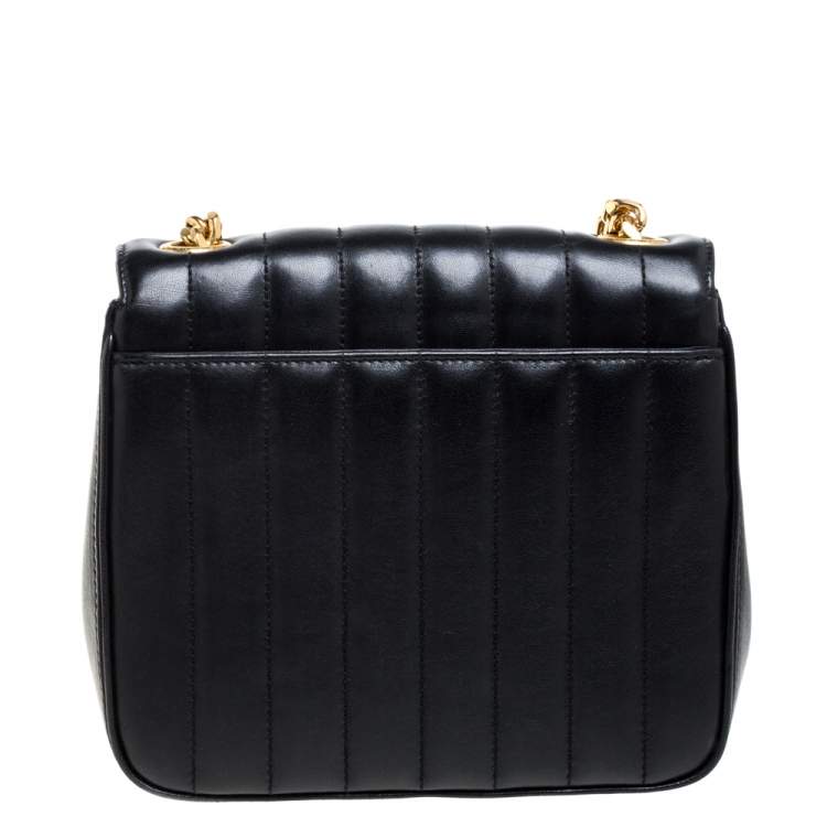 Pre Owned Saint Laurent Black Quilted Leather Small Vicky Shoulder Bag