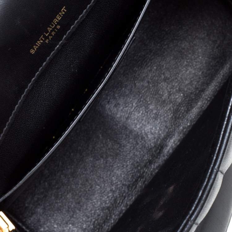 Pre Owned Saint Laurent Black Quilted Leather Small Vicky Shoulder Bag