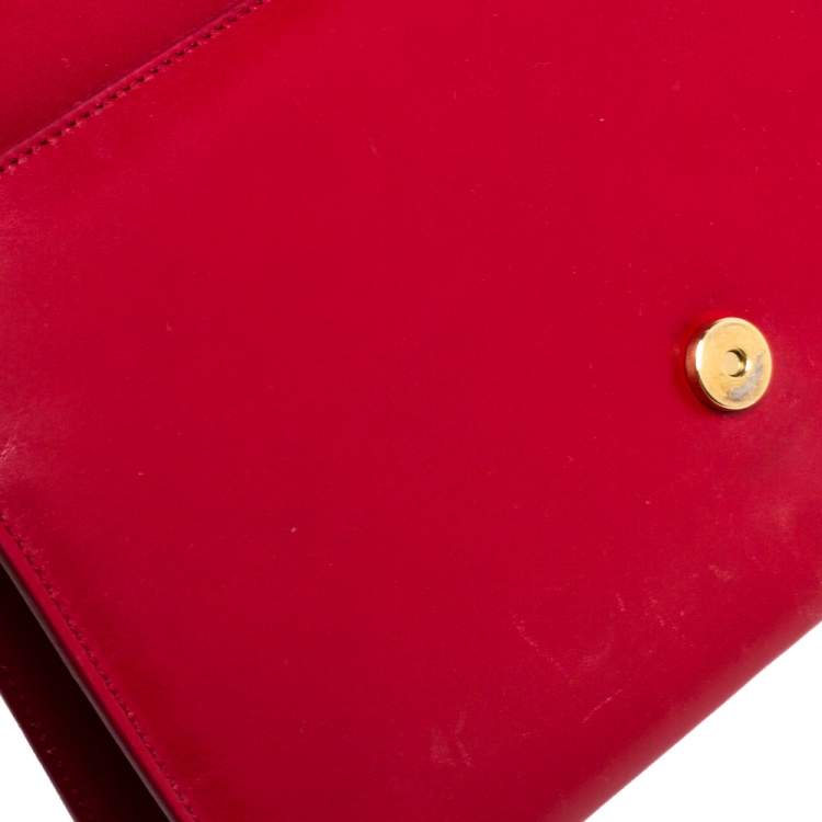 Pre Owned Saint Laurent Red Leather Medium Kate Tassel Shoulder Bag