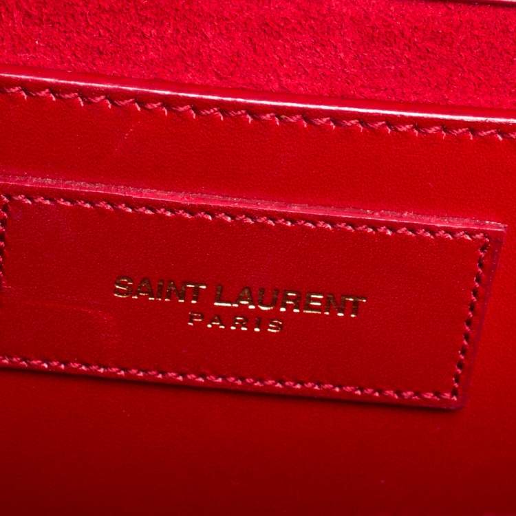 Pre Owned Saint Laurent Red Leather Medium Kate Tassel Shoulder Bag