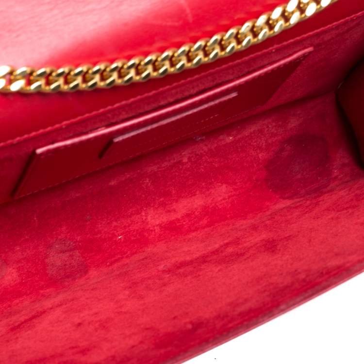 Pre Owned Saint Laurent Red Leather Medium Kate Tassel Shoulder Bag