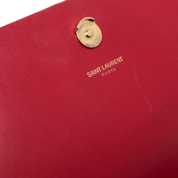 Pre Owned Saint Laurent Red Leather Medium Kate Tassel Shoulder Bag