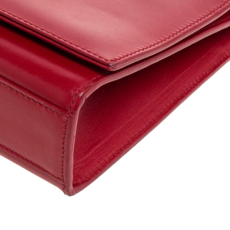 Pre Owned Saint Laurent Red Leather Medium Kate Tassel Shoulder Bag