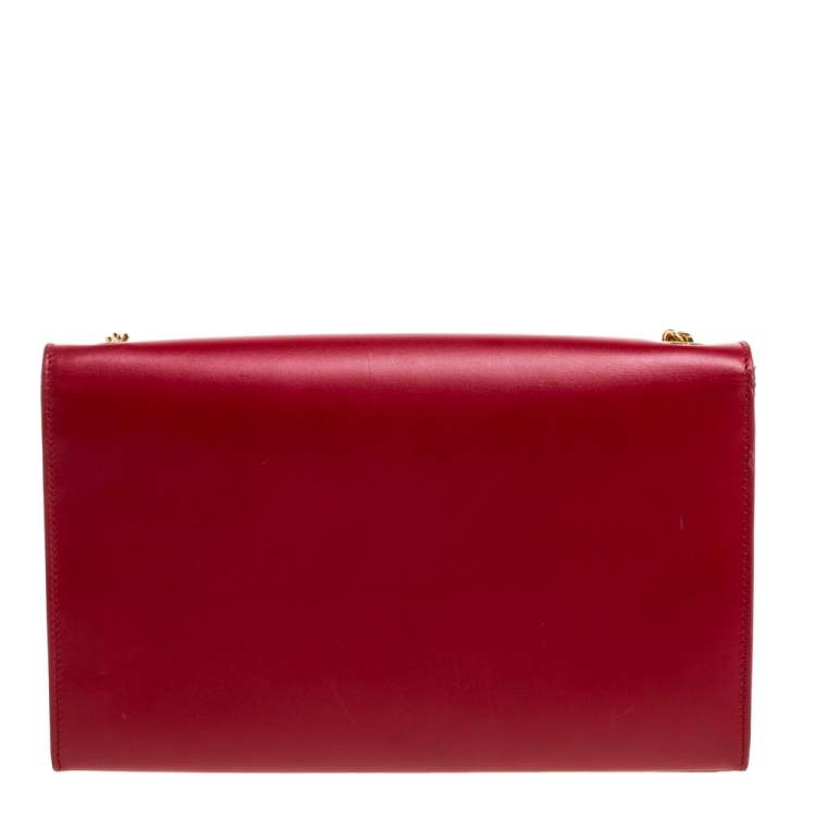 Pre Owned Saint Laurent Red Leather Medium Kate Tassel Shoulder Bag