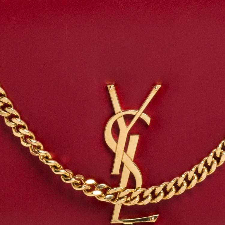 Pre Owned Saint Laurent Red Leather Medium Kate Tassel Shoulder Bag
