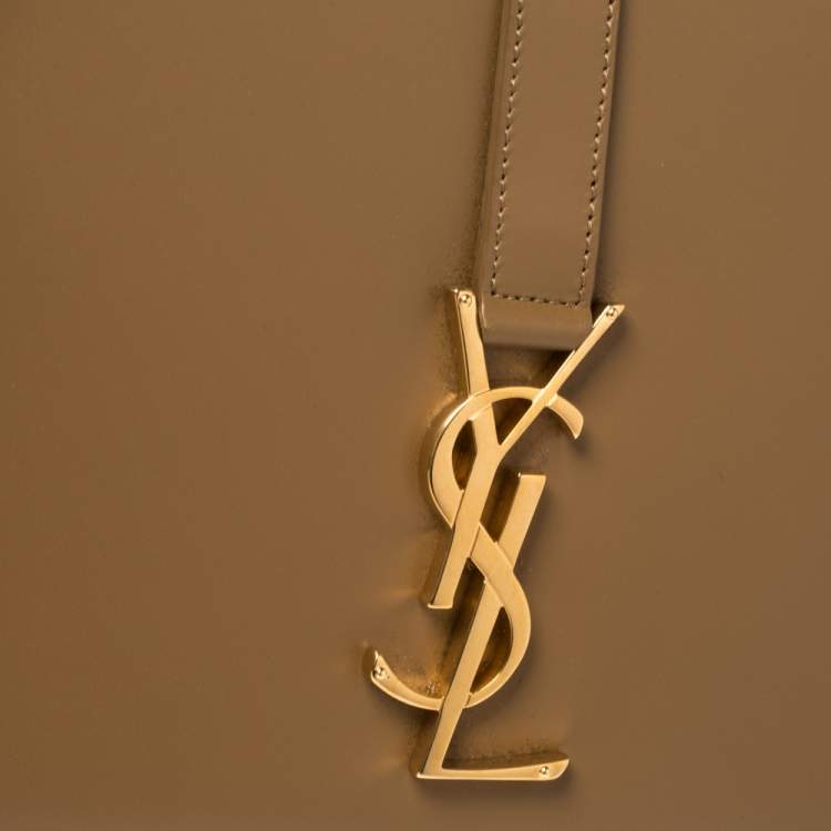 Pre Owned Saint Laurent Tan Leather Medium Monogram Université Flap Shoulder Bag