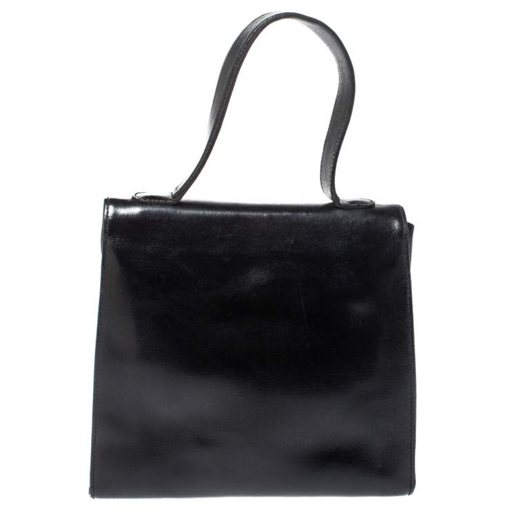 Pre Owned Yves Saint Laurent Tricolor Leather and Suede Vintage Flap Top Handle Bag