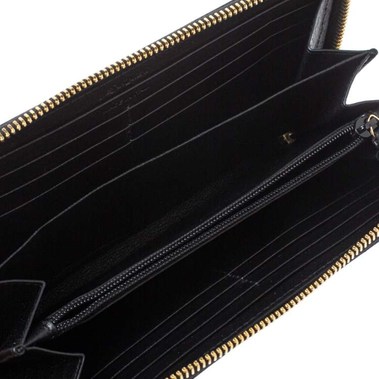 Saint Laurent Black Belle De Jour Leather Zip Around Wallet 568995 – Queen  Bee of Beverly Hills