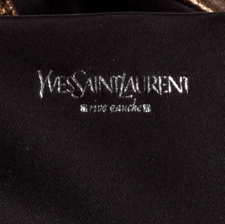 Pre Owned Saint Laurent Bronze Leather Mini Mombasa Hobo 