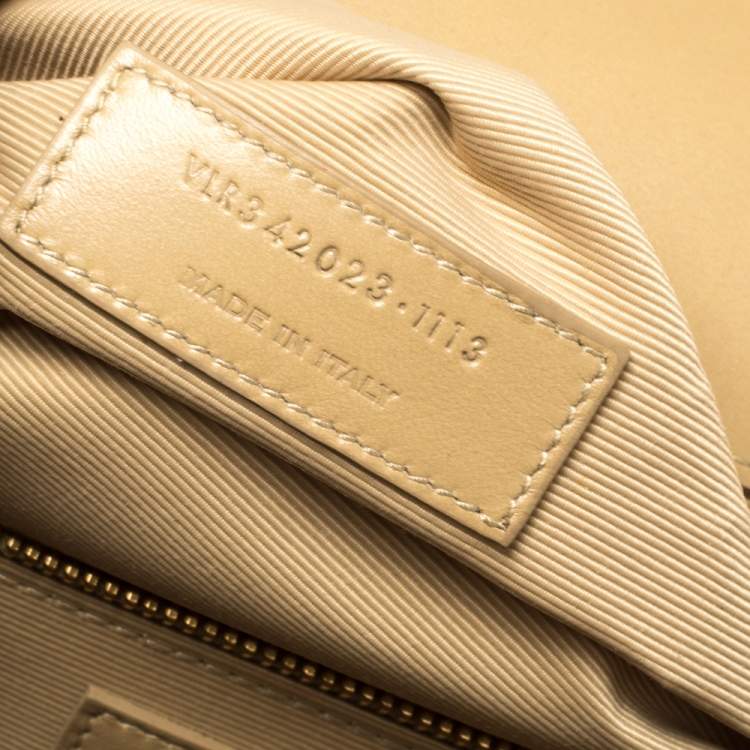 Pre Owned Saint Laurent Beige Matelassé Leather Large Cassandre Flap Bag