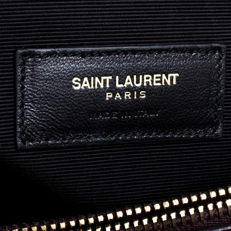 Pre Owned Saint Laurent Burgundy Leather Medium Moujik Top Handle Bag