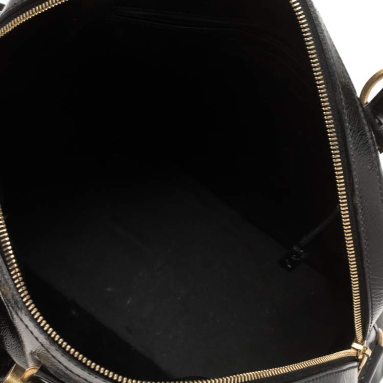 Pre Owned Yves Saint Laurent Black Patent Leather Large Muse Bag