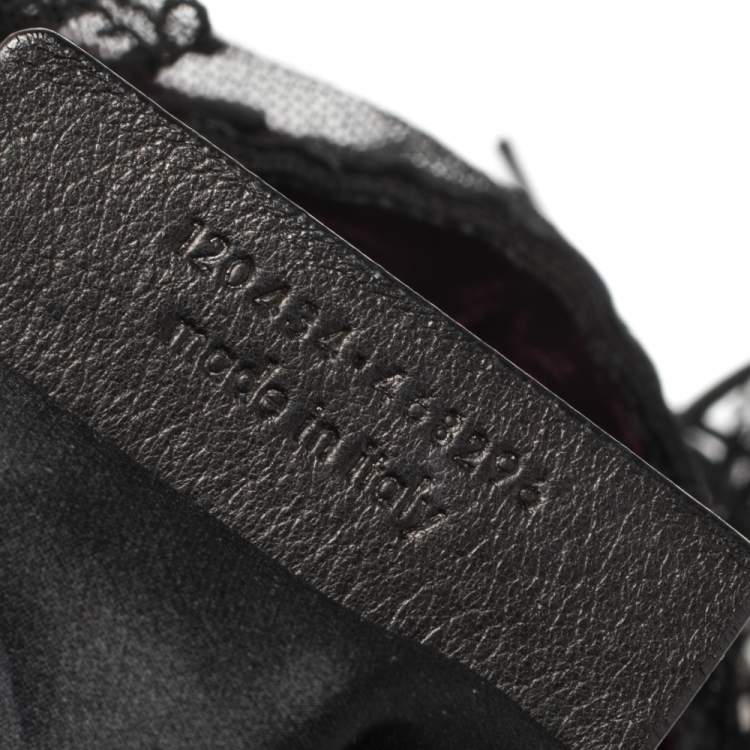Pre Owned Saint Laurent Black Mesh and Lace Up Corset Bag