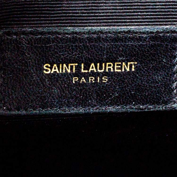 Pre Owned Saint Laurent Black Matelasse Leather Large Cassandre Flap Bag