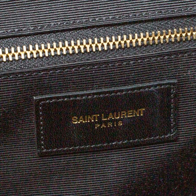 Pre Owned Saint Laurent Black Matelasse Leather Large Cassandre Flap Bag