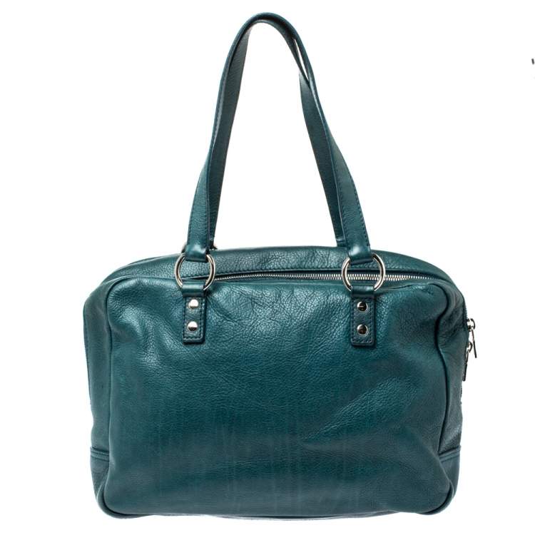 Pre Owned Yves Saint Laurent Dark Green Leather Lover Bag