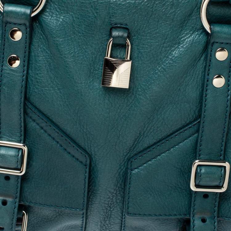 Pre Owned Yves Saint Laurent Dark Green Leather Lover Bag