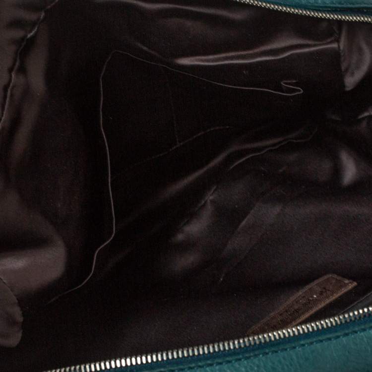 Pre Owned Yves Saint Laurent Dark Green Leather Lover Bag