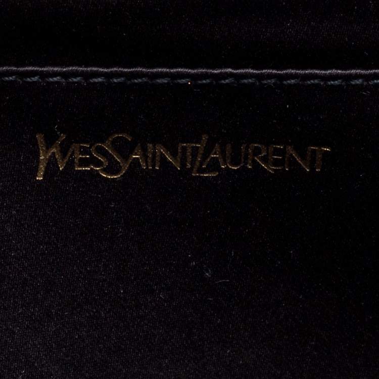 Pre Owned Saint Laurent Metallic Leather Belle De Jour Clutch