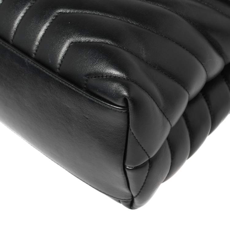 Pre Owned Saint Laurent Paris Black Monogram Leather Loulou Shoulder Bag