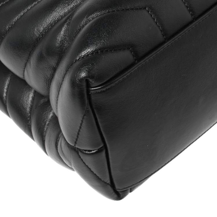 Pre Owned Saint Laurent Paris Black Monogram Leather Loulou Shoulder Bag