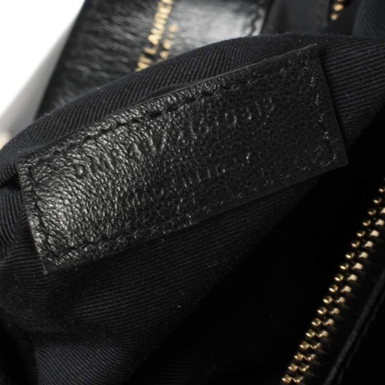 Pre Owned Saint Laurent Paris Black Monogram Leather Loulou Shoulder Bag