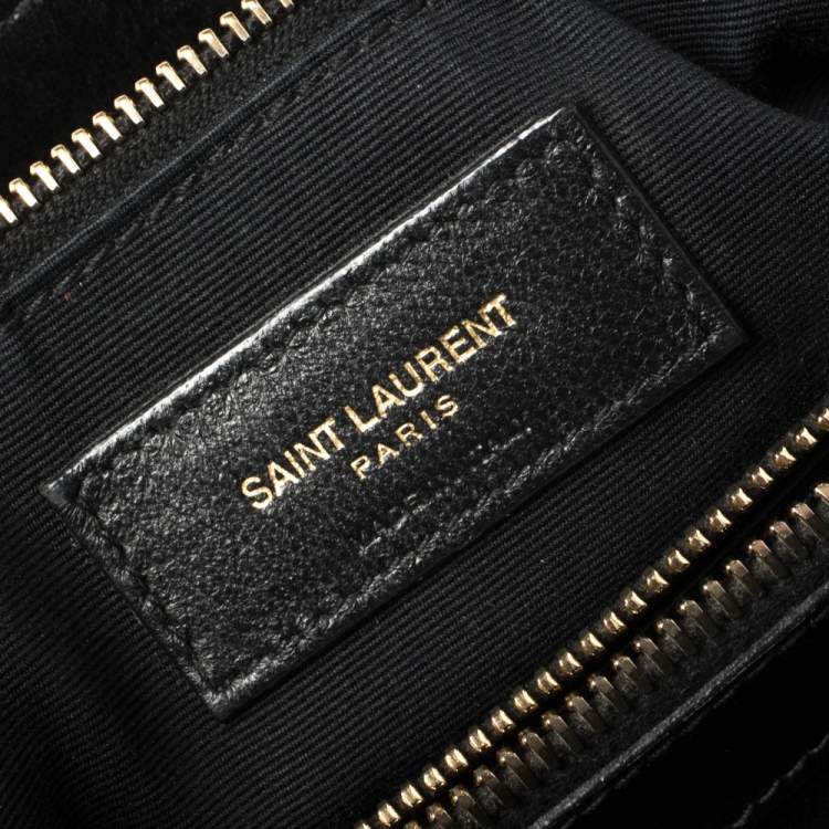 Pre Owned Saint Laurent Paris Black Monogram Leather Loulou Shoulder Bag