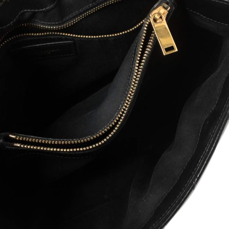 Pre Owned Saint Laurent Paris Black Monogram Leather Loulou Shoulder Bag