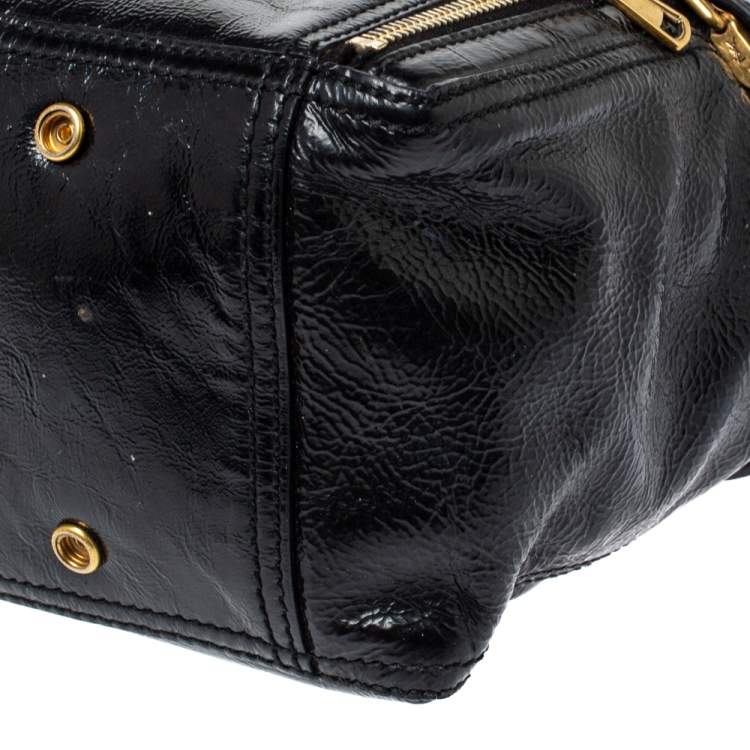 Pre Owned Yves Saint Laurent Black Patent Leather Mini Downtown Tote
