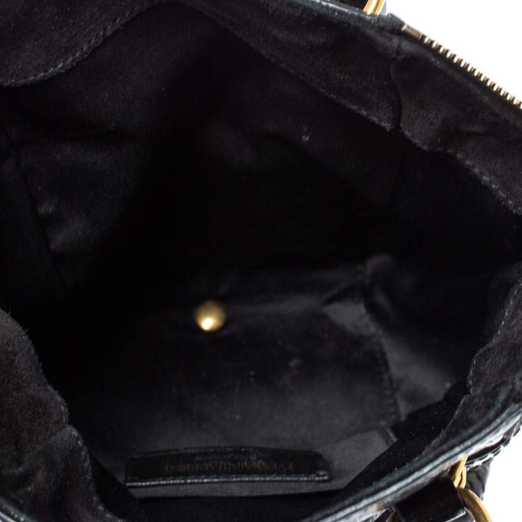 Pre Owned Yves Saint Laurent Black Patent Leather Mini Downtown Tote