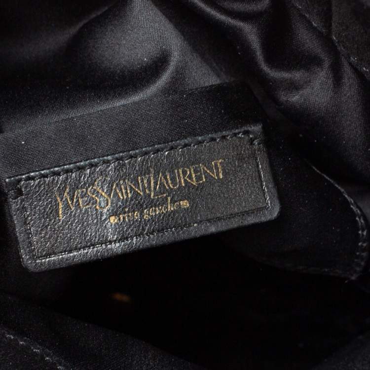 Pre Owned Yves Saint Laurent Black Patent Leather Mini Downtown Tote