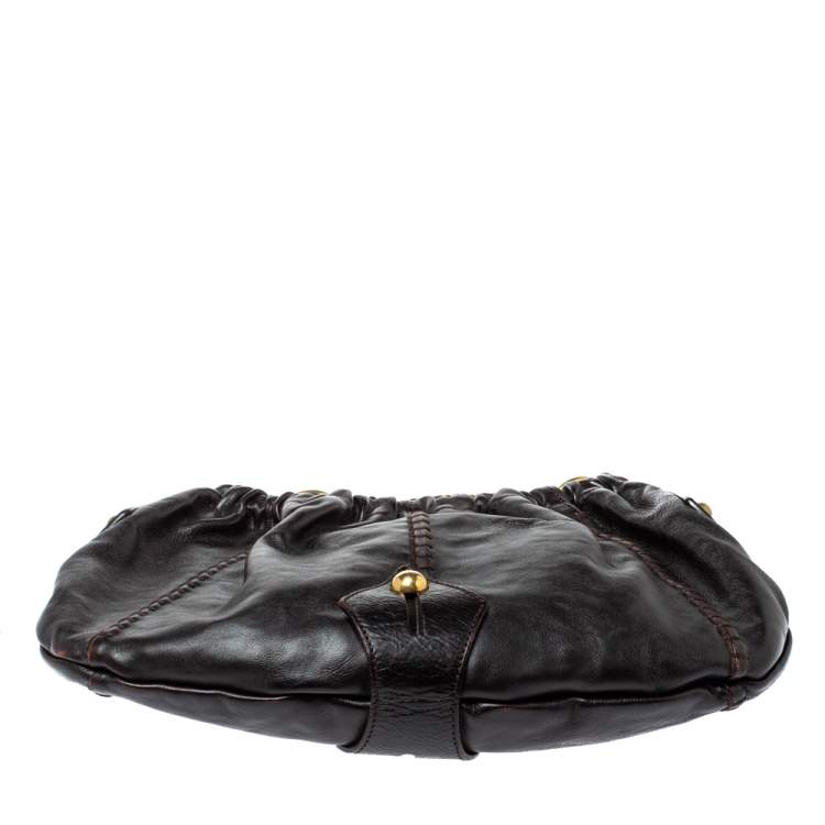 Pre Owned Yves Saint Laurent Dark Brown Leather Vincennes Mombasa Hobo