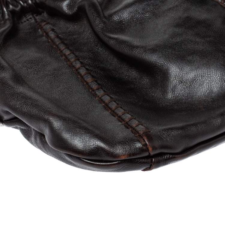Pre Owned Yves Saint Laurent Dark Brown Leather Vincennes Mombasa Hobo