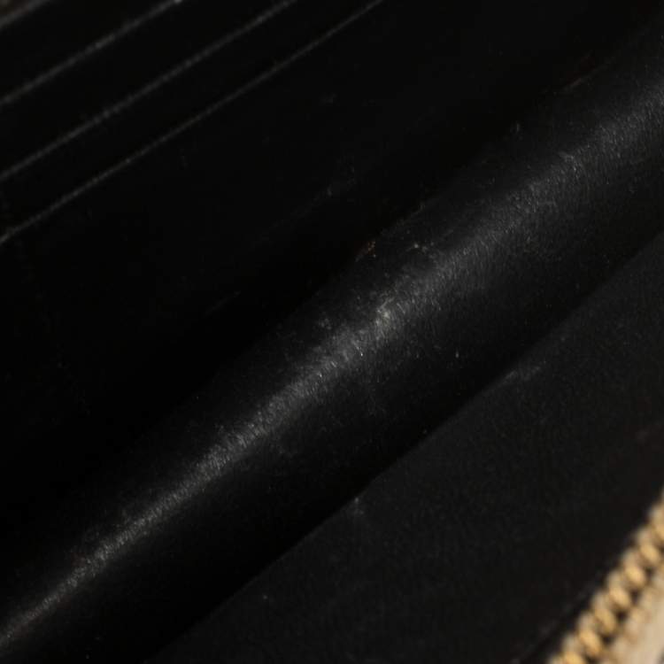 Pre Owned Saint Laurent Gold Textured Leather Kate Wallet on Chain