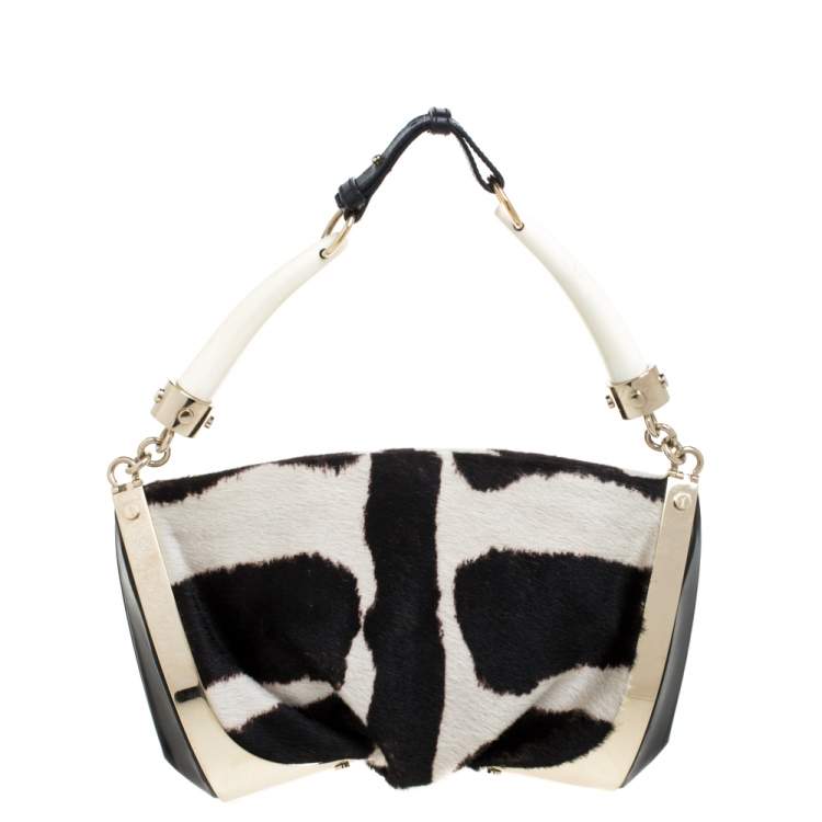 Pre Owned Yves Saint Laurent Black Leather Mini Mombasa Hobo