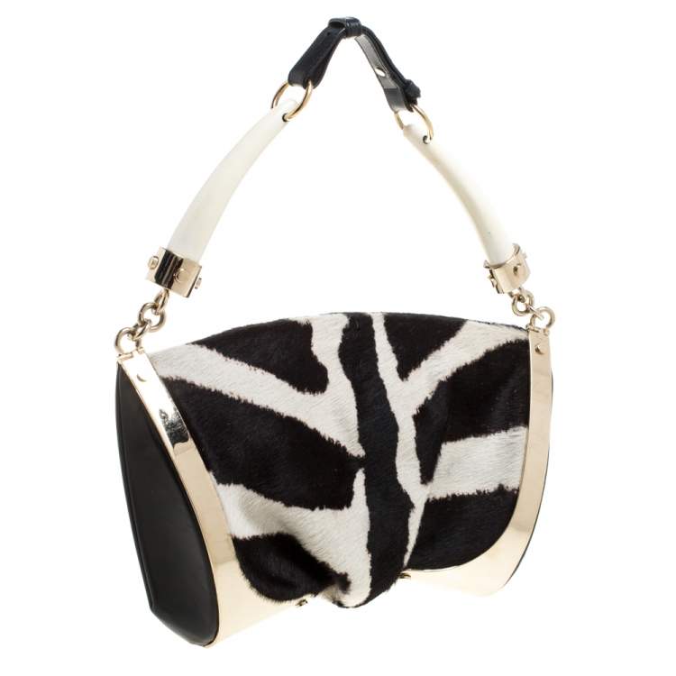 Pre Owned Yves Saint Laurent Black Leather Mini Mombasa Hobo